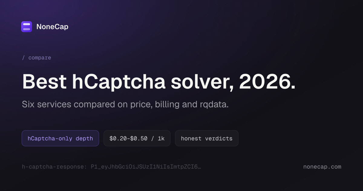 Best hCaptcha Solver 2026: 6 Services Compared · NoneCap